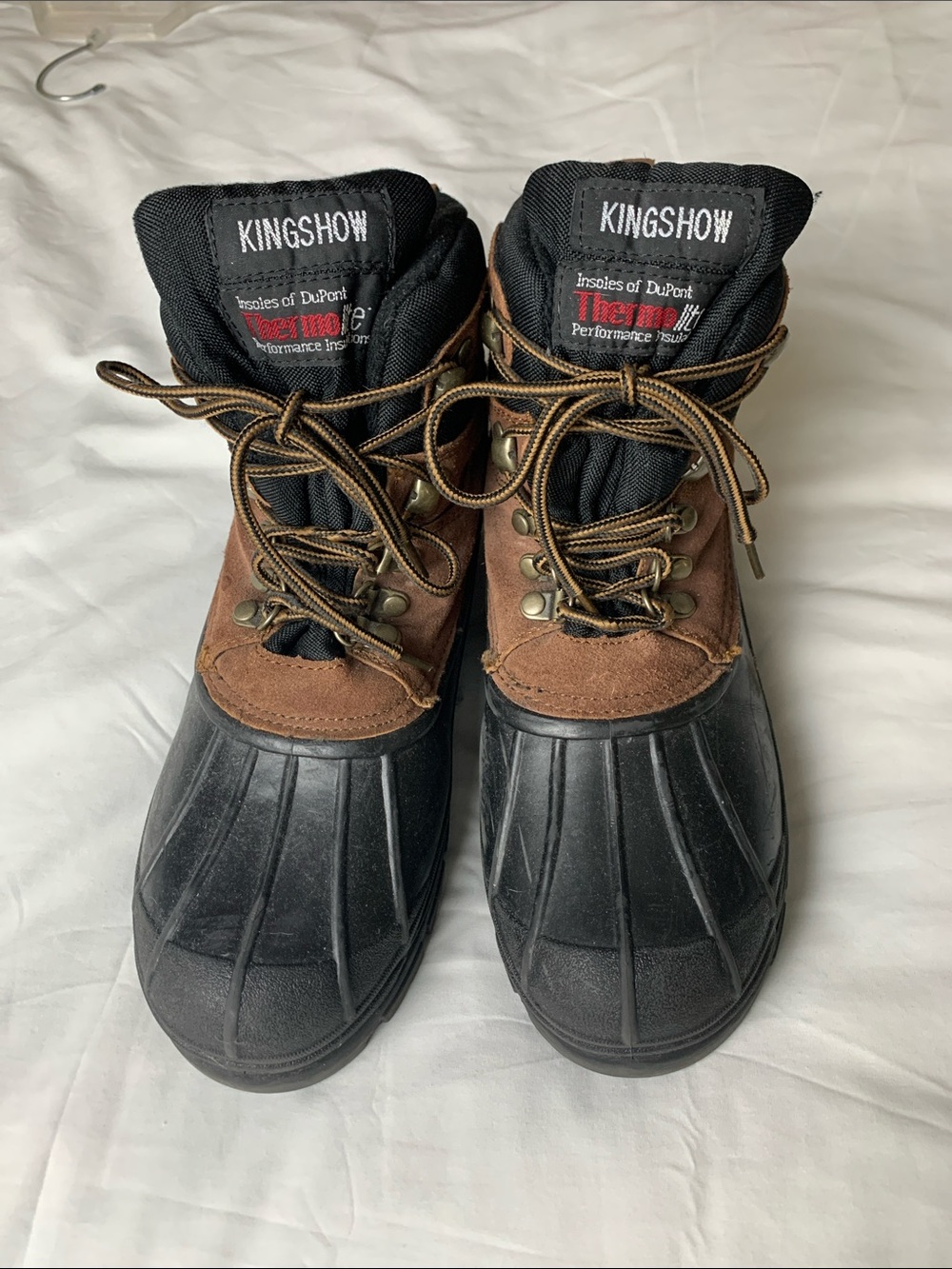 Kingshow Men's 8.5 Leather Thermolite Waterproof Construction Workwear Boots
